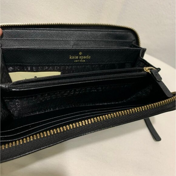 Kate Spade Laurel Way Neda Zip Around Wallet Black WLRU2669 - Picture 9 of 12
